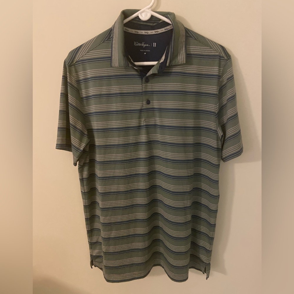 Walter Hagen Men's Striped Green Polo Shirt